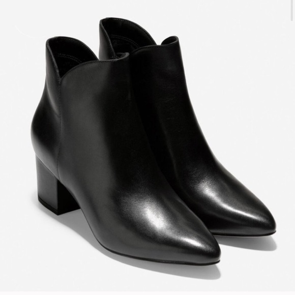 Cole Haan Shoes - Cole Haan | Elyse Bootie Black Leather Ankle Boot